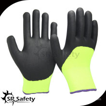 SRSAFETY 13G Nylon Knitted sandy finished palm nitrile 3/4 coated gloves/Nitrile Coating Glove